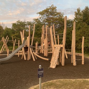 Taylor Farm Park - The playground has shredded rubber around the equipment - Parks Near Me - New Albany, Ohio