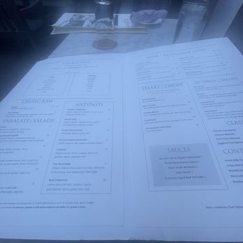 Tagliata - I was trying to take a picture of the menu. The dinner menu is very big. Very nice everything you can see very clearly. - Italian Near Me - Baltimore, Maryland Tagliata - I was trying to take a picture of the menu. The dinner menu is very big. Very nice everything you can see very clearly. - Italian Near Me - Baltimore, Maryland