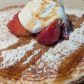 Dream Cafe - Star of the show, topped with mascopone and strawberry - Juice Bars & Smoothies Near Me - Richardson, Texas