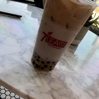 7 Leaves Cafe - Jasmine Milk Tea with Boba (rated a 3/5) - Coffee & Tea Near Me - Alhambra, California