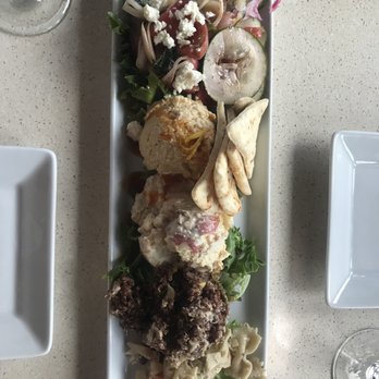 George's At Alys Beach - DAB salad (Mediterranean pasta, red ride & quinoa, southern potato, lemon hummus, cucumber, and tomato feta) - New American Near Me - Alys Beach, Florida