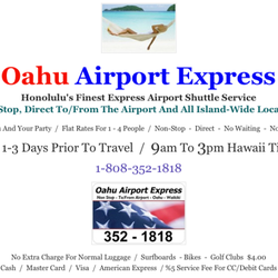Oahu Airport Express - Waikiki And Island Wide Oahu