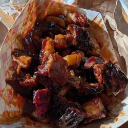 Burnt meat and bones.