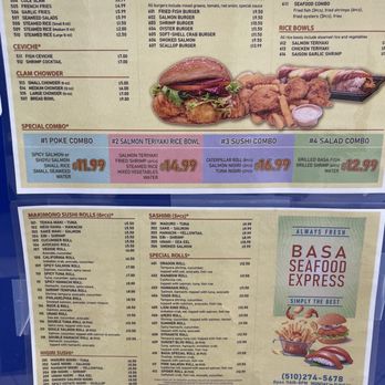 Basa Seafood Express - Menu - Poke Near Me - Castro Valley, California Basa Seafood Express - Menu - Poke Near Me - Castro Valley, California