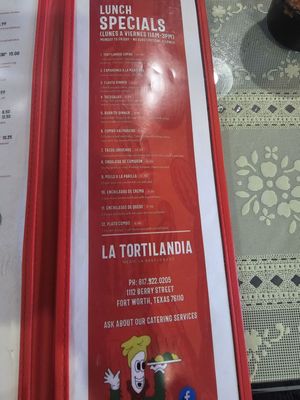 Menu photo 5 La Tortilandia Fort Worth, TX Menu photo 5 La Tortilandia Fort Worth, TX