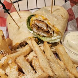 Gene’s Bistro - Chicken wrap with truffle fries
