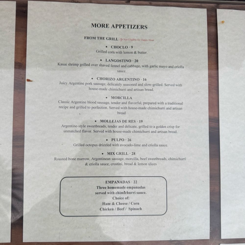 Fuego Argentinean Steak House - Menu - Argentine Near Me - Maui, Hawaii Fuego Argentinean Steak House - Menu - Argentine Near Me - Maui, Hawaii