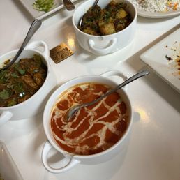 Tikka Moshola, Chicken Bhuna, Bombay Aloo Tikka Moshola, Chicken Bhuna, Bombay Aloo