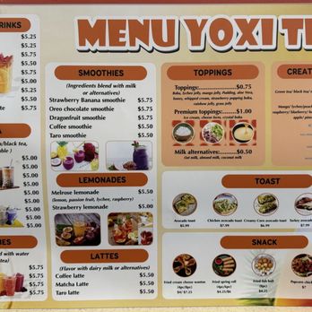 Yoxi Teatime - Menu - Bubble Tea Near Me - Glendora, California