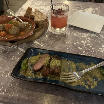 Mochuelo - Lamb balls and chimichuri steak. - Tapas/Small Plates Near Me - Fresno, California Mochuelo - Lamb balls and chimichuri steak. - Tapas/Small Plates Near Me - Fresno, California