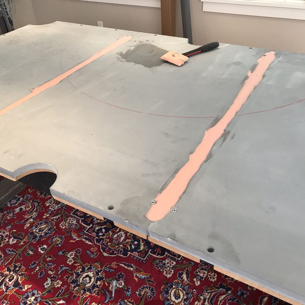 New slates being installed. New slates being installed.