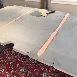 New slates being installed. New slates being installed.