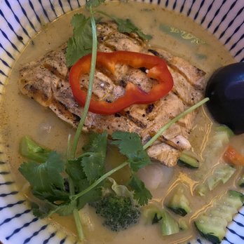 Thai Table  - Grilled Salmon Lychee yellow Curry Sauce - Thai Near Me - Berkeley, California