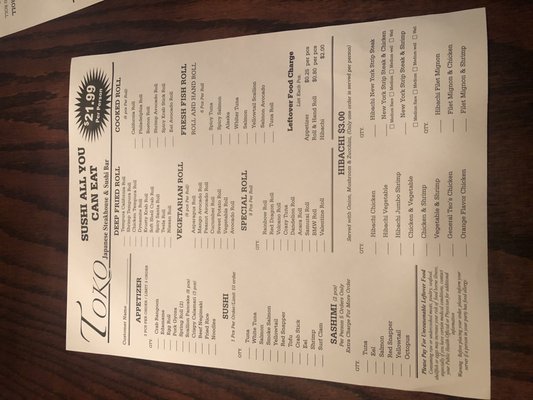 Menu photo 6 Toko Japanese Steak House Kent, OH Menu photo 6 Toko Japanese Steak House Kent, OH
