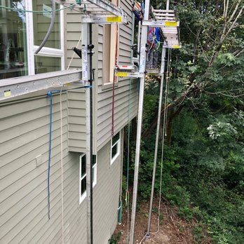 Harley Exteriors - scaffolding on back of house - Windows Installation Near Me - Bothell, Washington Harley Exteriors - scaffolding on back of house - Windows Installation Near Me - Bothell, Washington
