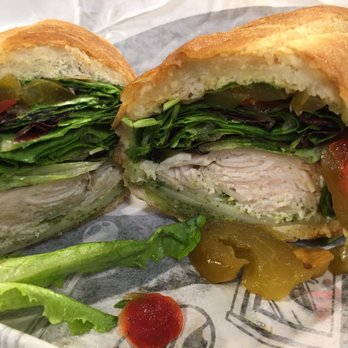 Bozzelli's Italian Deli-Crystal City - Turkey and pesto in cross-section - Delis Near Me - Arlington, Virginia