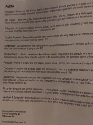Menu photo 2 Vittoria Trattoria Ottawa, ON Menu photo 2 Vittoria Trattoria Ottawa, ON