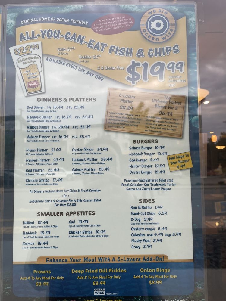 CLOVERS FISH & CHIPS Updated September 2024 104 3466 Carrington