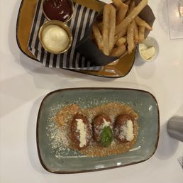 Arancini and truffle fries