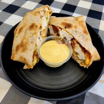 Herbivores - Chik'n crunch wrap with cashew dipping sauce, yum! - Coffee & Tea Near Me - Kailua-Kona, Hawaii Herbivores - Chik'n crunch wrap with cashew dipping sauce, yum! - Coffee & Tea Near Me - Kailua-Kona, Hawaii