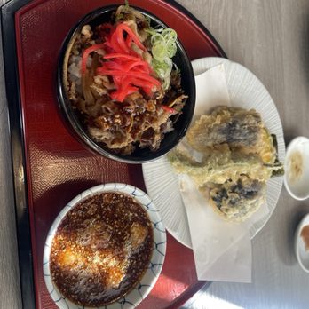 Tendon Tempura Carlos Junior - Vegetable Tempura Plate and Beef Small Bowl - Japanese Near Me - Torrance, California Tendon Tempura Carlos Junior - Vegetable Tempura Plate and Beef Small Bowl - Japanese Near Me - Torrance, California