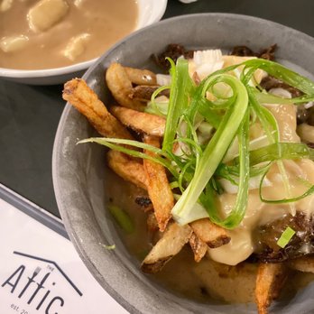 The Attic - Short Rib Poutine w extra cheese curds - Breakfast & Brunch Near Me - Long Beach, California The Attic - Short Rib Poutine w extra cheese curds - Breakfast & Brunch Near Me - Long Beach, California