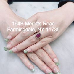 Beautiful light green French tips