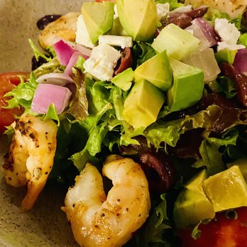 XOXO Dining Room - Shrimp Greek Salad Yummy - New American Near Me - Dallas, Texas XOXO Dining Room - Shrimp Greek Salad Yummy - New American Near Me - Dallas, Texas