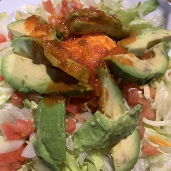 Santa Fe Mexican Grill & Cantina - Edmonds - Avocado Tostada salad with extra avocado and extra refried beans. - Mexican Near Me - Edmonds, Washington Santa Fe Mexican Grill & Cantina - Edmonds - Avocado Tostada salad with extra avocado and extra refried beans. - Mexican Near Me - Edmonds, Washington