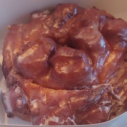 Paradise Donuts - They gave huge apple fritters. They can be divided into 4 I'm sure!