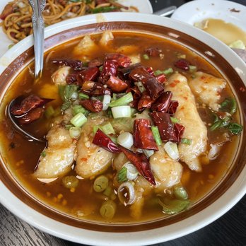 Jiayuan Dumpling House - Chili oil poached fish - Szechuan Near Me - Redondo Beach, California Jiayuan Dumpling House - Chili oil poached fish - Szechuan Near Me - Redondo Beach, California