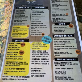 Zeller’s Riverside Bar & Grill - Menu - Bars Near Me - Otis, Oregon