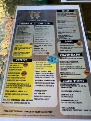 Menu photo 2 Zeller’s Riverside Bar & Grill Otis, OR