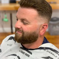 Black Label Barbershop - Classic bald fade with beard trim