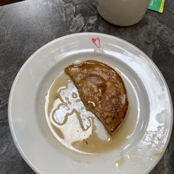 The Cauldron Cafe - This is a kid's pancake but it smelled good and tasted so incredible, I forgot to take a picture until about half way through!