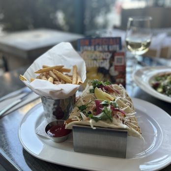 Steamworks - Two fish tacos and fries. - Pubs Near Me - Vancouver, British Columbia Steamworks - Two fish tacos and fries. - Pubs Near Me - Vancouver, British Columbia