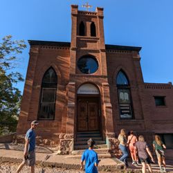 Jerome Ghost Tours - In front of the church