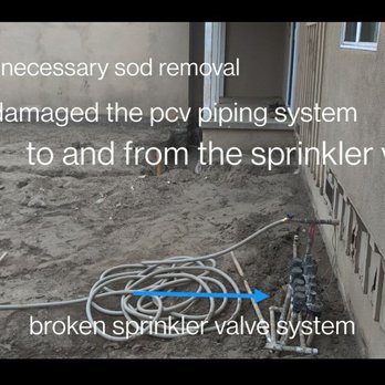 Joseph Construction - This pic showed what a poor grading job it was. Unnecessary sod removal. Damaged pcv and sprinkler valve system. - General Contractors Near Me