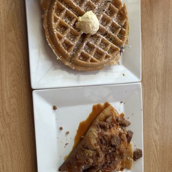 Crozet Crepe - Blue berry waffle and apple pie crepe. Delish - Creperies Near Me - Charlottesville, Virginia Crozet Crepe - Blue berry waffle and apple pie crepe. Delish - Creperies Near Me - Charlottesville, Virginia