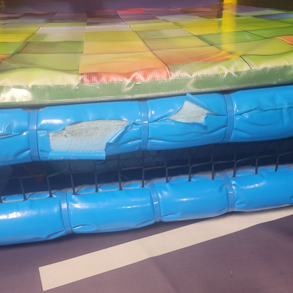 Worn out climbing step for the toddler area. Worn out climbing step for the toddler area.
