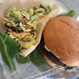 The Shroom Cap Sandwich and Brussel Sprout Slaw