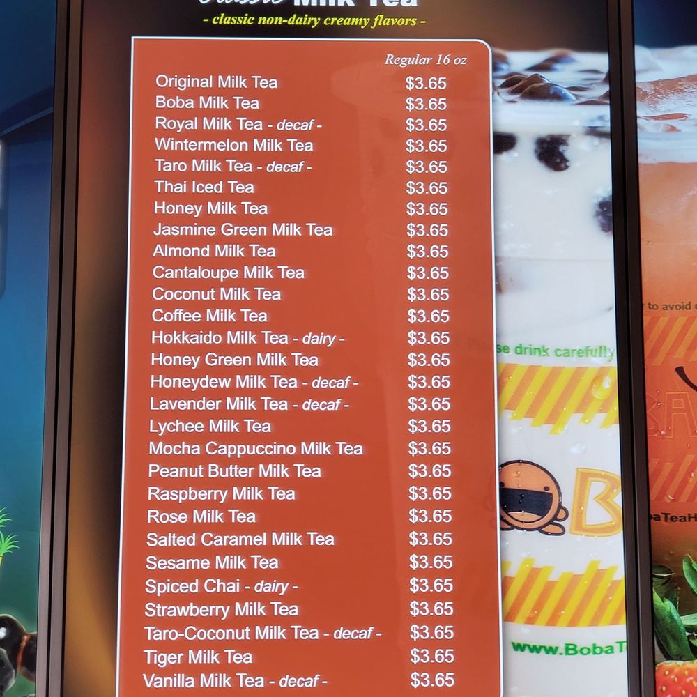 Boba Tea House - Menu - Coffee & Tea Near Me - Riverside, California