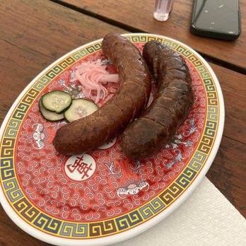 Khoi Barbecue - Spicy Fennel Sausage and Bo La Lot sausage - Pop-Up Restaurants Near Me - Houston, Texas Khoi Barbecue - Spicy Fennel Sausage and Bo La Lot sausage - Pop-Up Restaurants Near Me - Houston, Texas