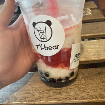 Tibear - Strawberry genmaicha latte - Bubble Tea Near Me - Berkeley, California
