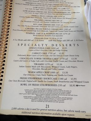 Menu photo 2 The Cheesecake Factory Canoga Park, CA Menu photo 2 The Cheesecake Factory Canoga Park, CA