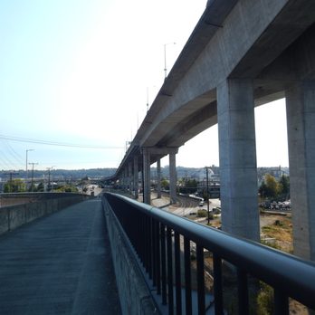 West Seattle Bridge - West Seattle Bridge on the right stretching out into the distance. - Landmarks & Historical Buildings Near Me - Seattle, Washington