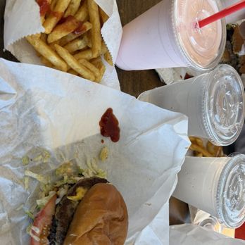 Elkins Frosty - Double Cheeseburger, Fries and Strawberry Shake - Burgers Near Me - Wheatland, California Elkins Frosty - Double Cheeseburger, Fries and Strawberry Shake - Burgers Near Me - Wheatland, California