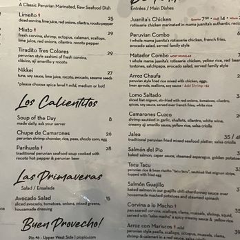 Pio Pio 6 - Menu - Latin American Near Me - New York, New York Pio Pio 6 - Menu - Latin American Near Me - New York, New York