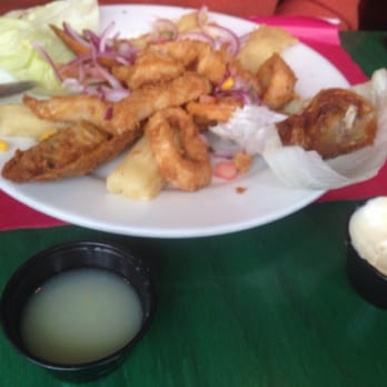 Sabor Peru - Jalea - deep fried seafood. Even the mussels in the shell were deep fried - Peruvian Near Me - Caldwell, New Jersey