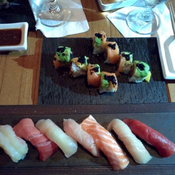 Kata Robata - 80% of the sushi platter + the accompanying tropical tuna roll. - Sushi Bars Near Me - Houston, Texas
